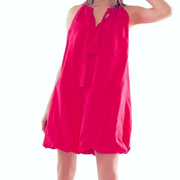 # VDR VIADELLAROSE Olympia poplin sleeveless bubble dress with tassel tie. Sz S - Picture 8 of 9